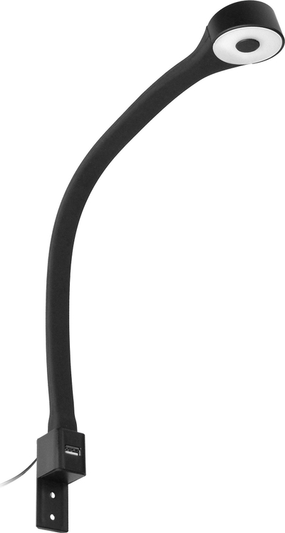 Llampë nate LED Adviti AD-OM-6337L4/B, krah i lëvizshëm, port USB 5V, e zezë