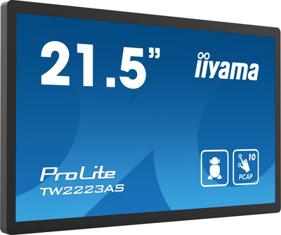 Монитор на допир Iiyama TW2223AS-B2, 21.5\", Full HD, црн