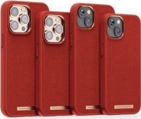 Mbrojtëse telefoni Njord by Elements Suede për iPhone 14 Plus, Comfort+, portokalli e djegur