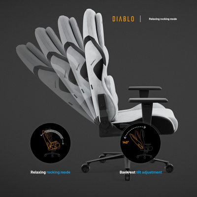 Karrige gaming Diablo Chairs X.One Prime Nightwolf Moon, madhësi normale, gri e zezë