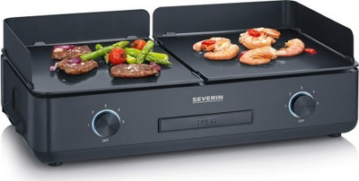 Grill elektrik Severin PG 8569 Suave Plancha, 2200W, me veshje qeramike, gri