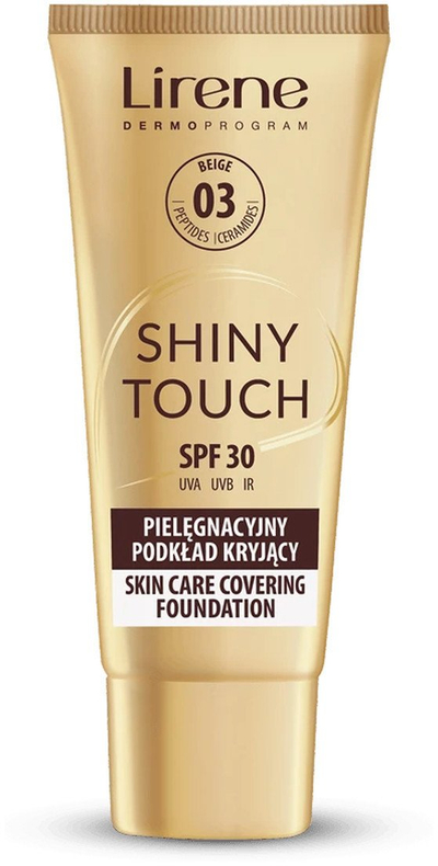 Fondatinë Lirene Shiny Touch, mbulim i fortë, SPF 30, Beige