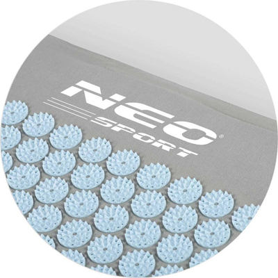 Set tapeti akupresure Neo Sport, 127cm, me jastëk dhe çantë, gri