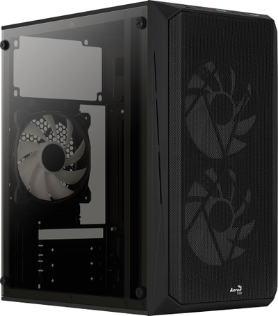 Kuti kompjuteri Aerocool CS-107 FRGB, mini tower, panel akrilik, e zezë