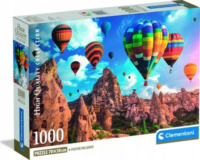 Puzzle Clementoni Balloons in Cappadocia, 1000 copa, 70x50cm, shumëngjyrësh