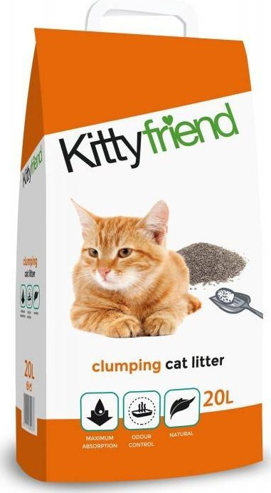 Rërë për mace Sanicat Kittyfriend Unscented, bentonit, 20 L, pa aromë