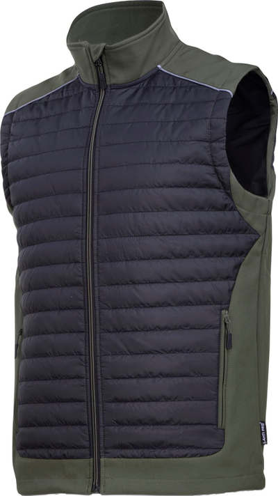 Jelek pa mëngë Lahti Pro L41318, i trashë, masa 2XL, i zi me jeshile