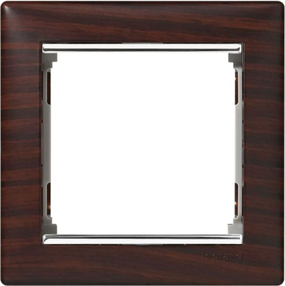 Kornizë Legrand Valena Single, 82x82mm, për çelësa dhe priza, wenge me argjend