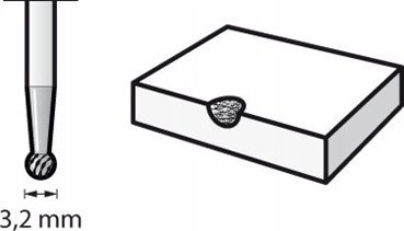 Frezë sferike Dremel 9905, karbur tungsteni 3.2mm, 1 copë