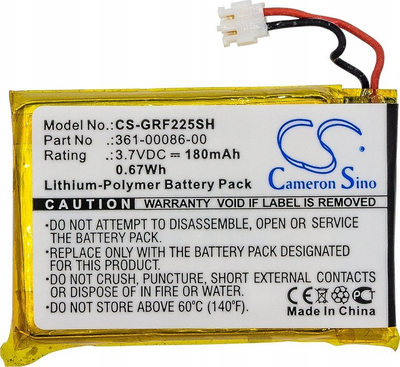 Bateri Li Polymer për smartwatch Garmin, GRM0371754, për Forerunner 225 235 630 735XT Approach G10