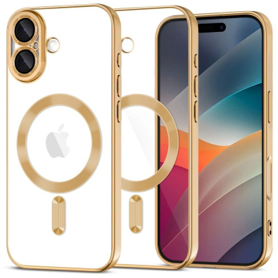 Kapak telefoni Tech-Protect MagFlex për iPhone 17, MagSafe, transparent, ngjyrë ari
