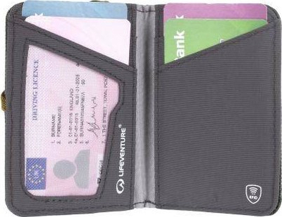 Portofol për karta RFiD Blocking Slim, najlon i ricikluar, mbrojtje RFiD, i zi
