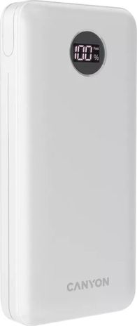 Power bank Canyon PB-2002W, 20000mAh, USB-C PD QC 3.0, i bardhë