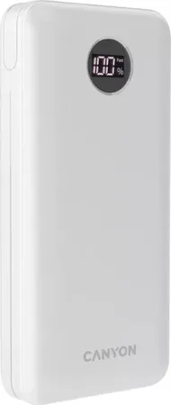 Power bank Canyon PB-2002W, 20000mAh, USB-C PD QC 3.0, i bardhë