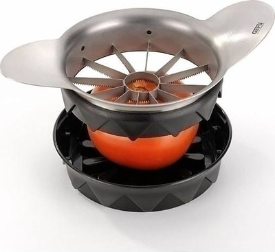 Prerëse frutash Gefu, çelik inox japonez, teh i dhëmbëzuar, gri