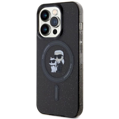 Kallëp telefoni Karl Lagerfeld KLHMP15LHGKCNOK, për iPhone 15 Pro 6.1", MagSafe, i zi