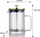 French press Klausberg KB-7760, 0.60L, xham borosilikat, ngjyrë ar