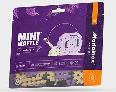 Lodra blloqe Marioinex Mini Waffle Nature Snail, 50 elemente, shumëngjyrëshe