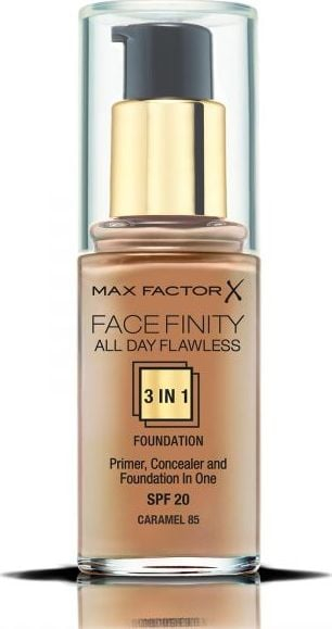 Fondatinë Max Factor Facefinity All Day Flawless 3in1, SPF 20, 30ml, nuanca 85