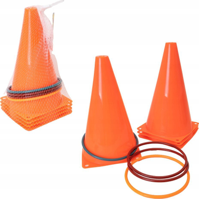 Set konesh stërvitore Askato Training Cones, plastikë, me unaza për hedhje, portokalli i ndezur