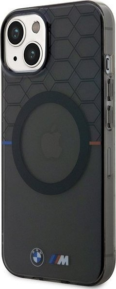 Kapotë BMW Pattern MagSafe për iPhone 14 Plus, dizajn heksagonal, kompatibil me MagSafe, gri