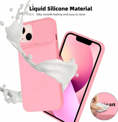 Kapak telefoni Slide për Samsung A14 5G / A14 4G, TPU, me kapak kamere, rozë e çelët