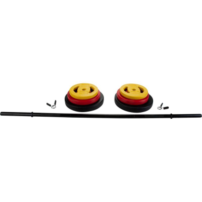 Set shtangë Pure2Improve Fitness Barbell P2I, 20 kg, me disqe çimentoje, shumëngjyrësh