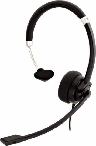 Kufje mono V7 Deluxe, mikrofon me boom, lidhje 3.5mm, të zeza