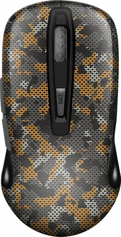 Maus wireless gaming Yenkee YMS 2040GY Saigon, 2400 DPI, USB, kamuflazh gri me portokalli
