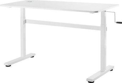 Tavolinë pune Ergo Office ER-401 W, 140 x 60 cm, lartësi e rregullueshme, e bardhë