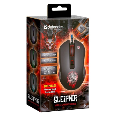 Mouse gaming Defender SLEIPNIR GM-927, 12800 dpi, me kabllo, i zi