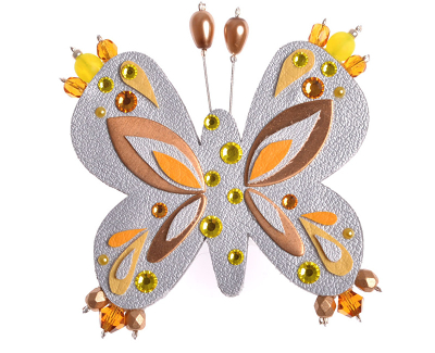 Brosh Petra Švarcová Butterfly, ngjyrë argjendi