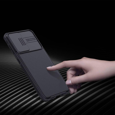 Kapaku i telefonit Nillkin CamShield Pro për Xiaomi 12 Pro, me kapak kamere, ngjyrë e zezë