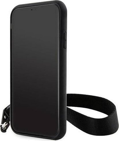 Kapak telefoni Karl Lagerfeld KLHCN61SAKLMBSK për iPhone 11 XR, hardcase, Monogram Losange Saffiano, i zi
