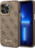 Kapak telefoni Guess për iPhone 14, PC TPU PU, 4G, ngjyrë kafe