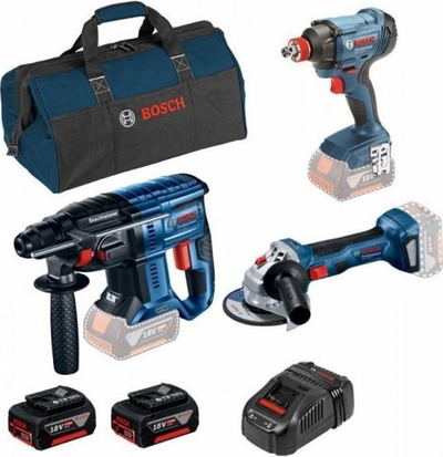 Set veglash pa kabllo Bosch GBH180 GWS180 GDX180, 18V, 2x5.0Ah, blu