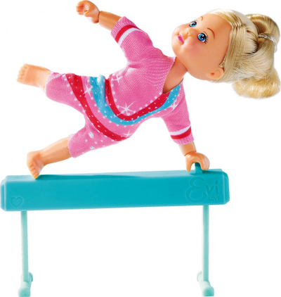 Kukull Simba Evi Love Gymnastics, me pajisje gjimnastike, kostum rozë