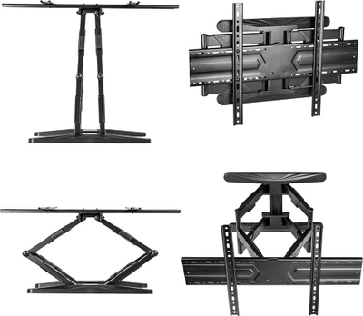Mbajtëse muri për TV që kthehet, 32-85\", metal, i zi