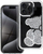 Maskë telefoni Teddy Bear për iPhone 12 / 12 Pro, PU TPU, ngjyrë argjendi