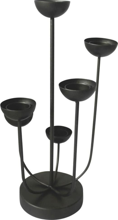 Mbajtës qirinjsh Lesli Living, metal, 45.5cm, i zi