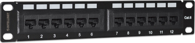 Patch panel Intellinet Cat6 10", 12 porta RJ45, 1U, i zi