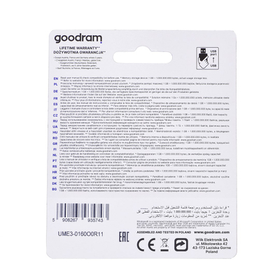 USB Goodram UME3-0160O0R1, 16 GB, USB Type-A