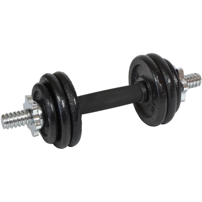 Hantel dore EB Fit prej gize, 7 kg, e rregullueshme, e zezë