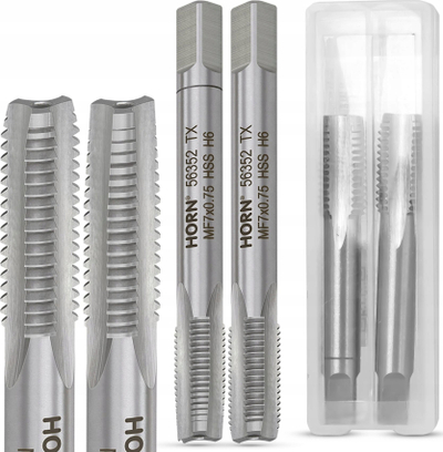 Set çezmesh filetuese HORN 56352, M7x0.75, HSS, ngjyrë argjendtë