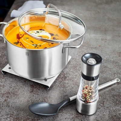 Mulli për erëza Rosle, 7.1", çelik inox dhe akrilik, i argjendtë
