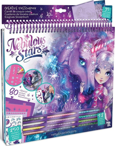 Set vizatimi Nebulous Stars Firiaz &amp; Daliaz, fletore e madhe krijuese, 12 lapsa ngjyrash, shumëngjyrësh