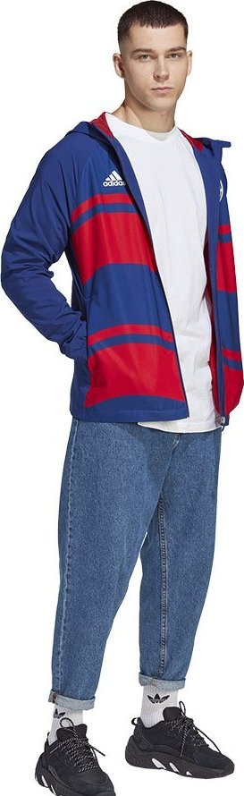 Xhaketë windbreaker Adidas Arsenal, për meshkuj, poliestër i ricikluar, me kapuç, e kuqe