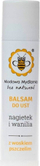 Balsam buzësh Miodowa Mydlarnia Calendula Vanilje, me dyllë blete, hidratues, i bardhë