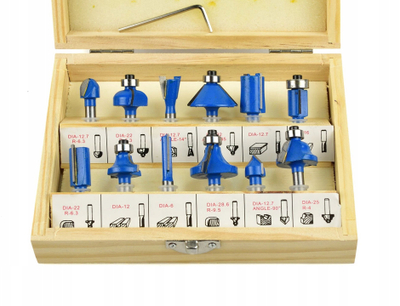 Set frezash për dru Dedra Profile Cutters, 12 copë, bosht 6mm