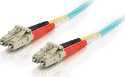 Kabllo fibër optike C2G 85549, LC LC, OM3 duplex 1m, turkeze
